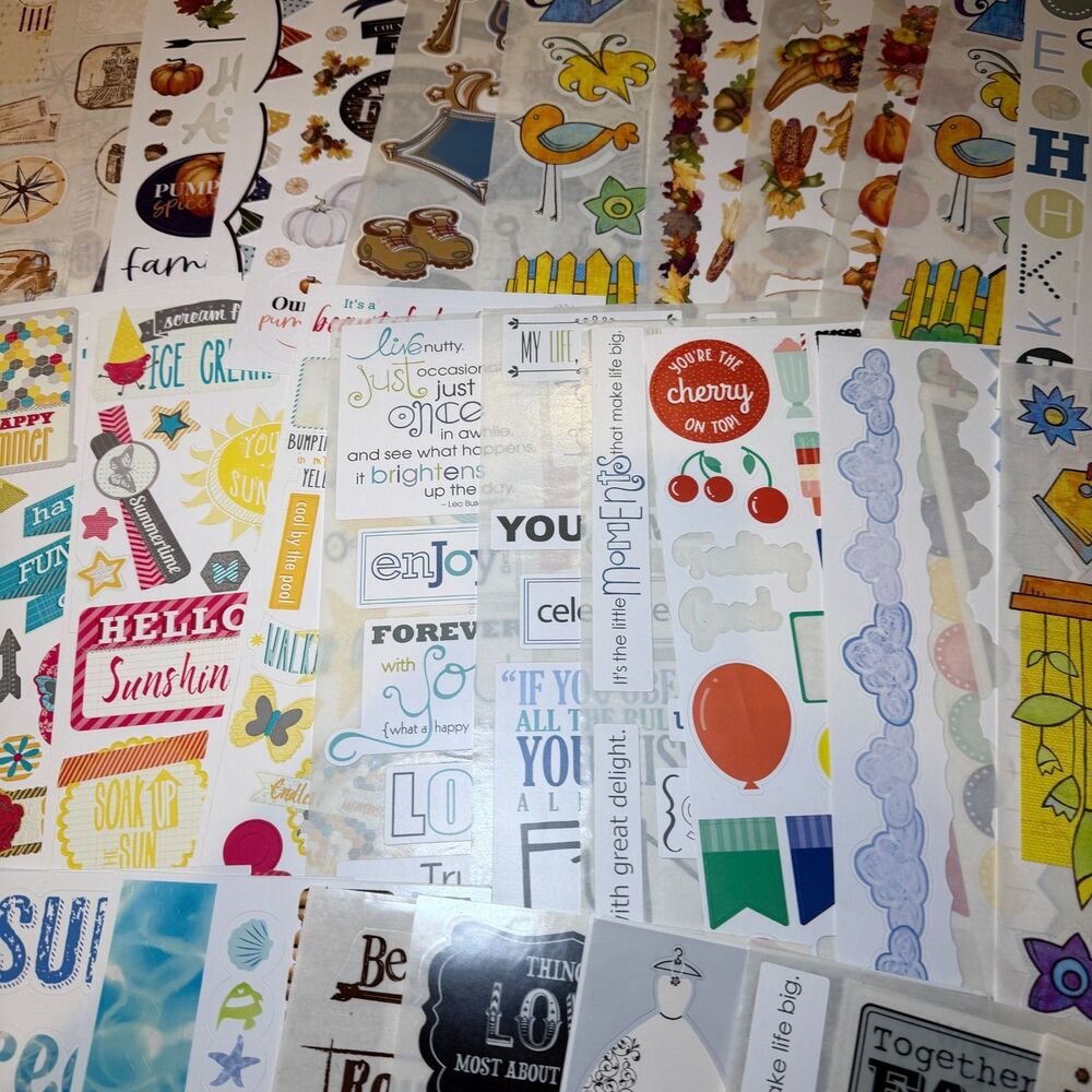 Creative Memories Lot of 50 Mixed New & Partial Sheets Scrapbooking Stickers #2 - Picture 7 of 11